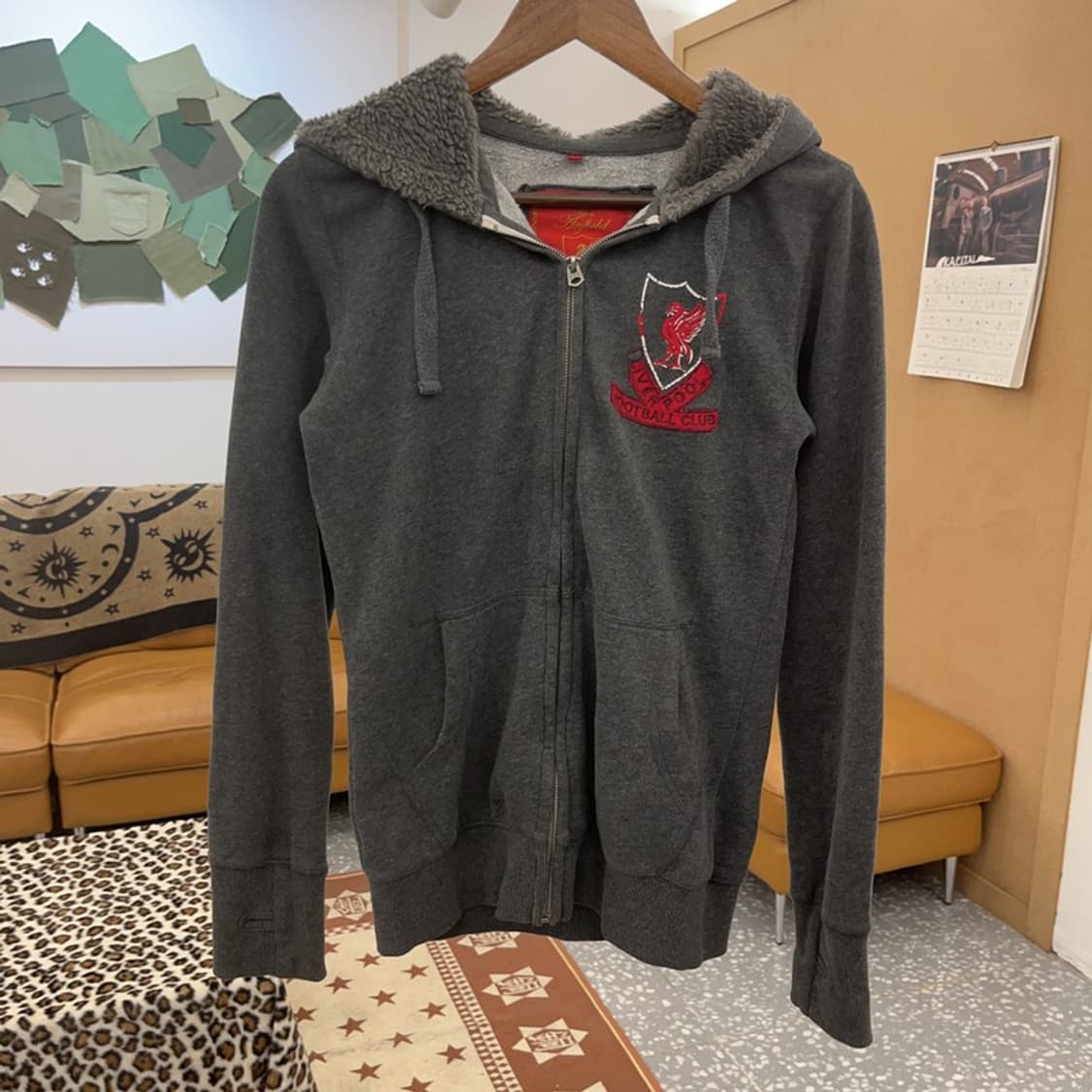 리버풀 올드스쿨 빈티지 자수패치 약기모 후드집업 90 C09713 상품이미지3