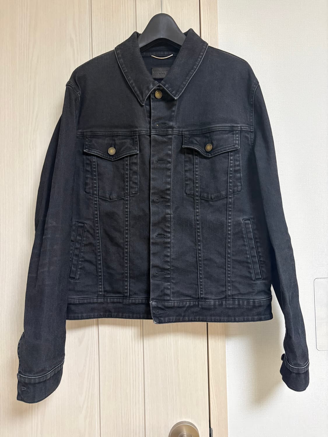 생로랑 블랙 흑청 데님 자켓 상품이미지1