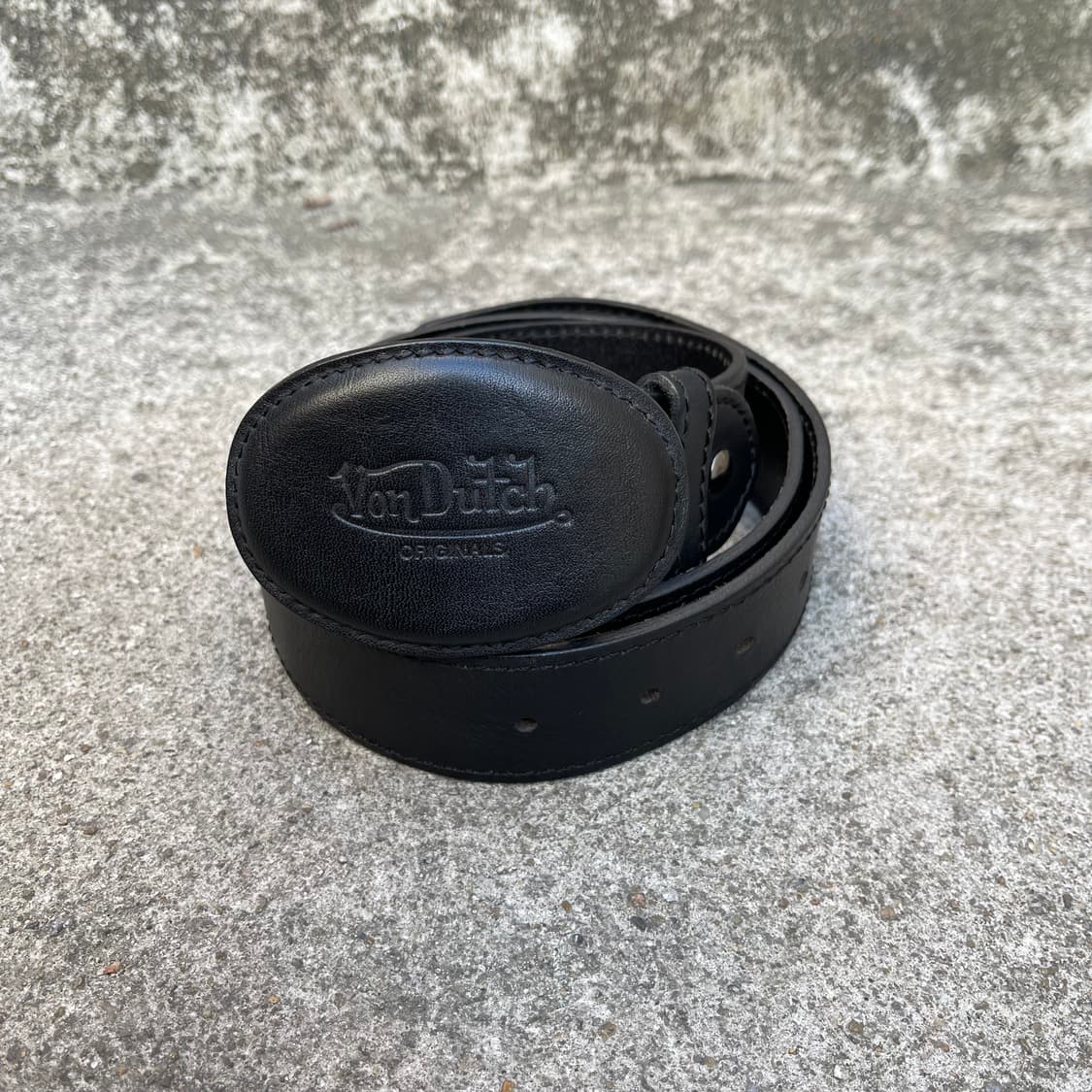 [OS] Von Dutch 오리지널 블랙 레더 벨트 상품이미지1