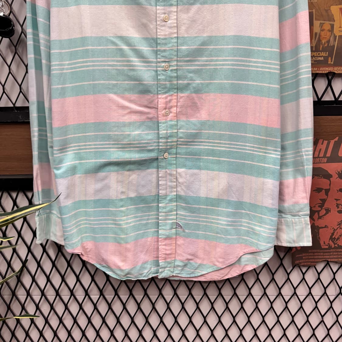 폴로 랄프로렌 멀티컬러 스트라이프 긴팔 셔츠 핑크 포니 로고 포인트 상품이미지4