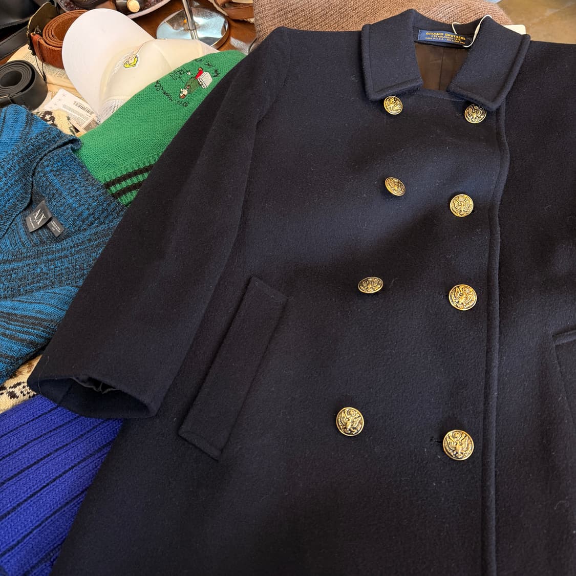 80 ~ 90s 브룩스 브라더스 USA 금장 피코트 XS S 상품이미지2