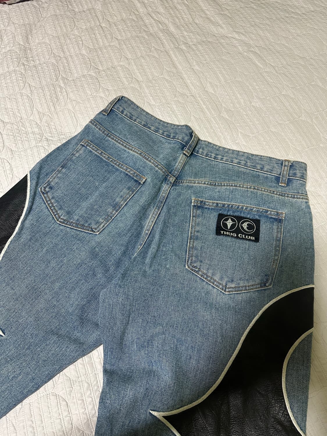 (M)떠그클럽 tc 레더 데님 팬츠 상품이미지8