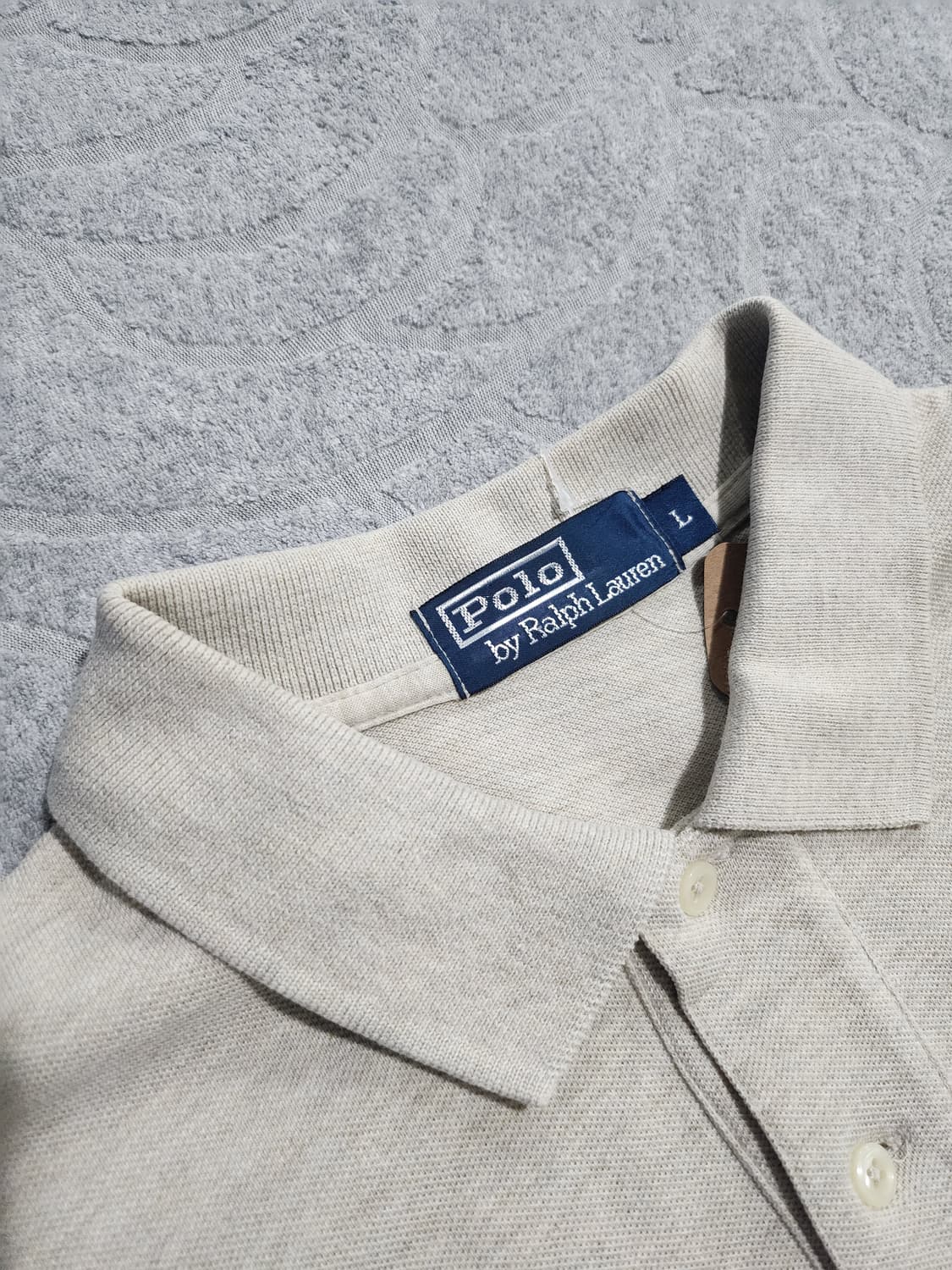 **폴로 랄프로렌 베이지 반팔 카라티 (L) 상품이미지3