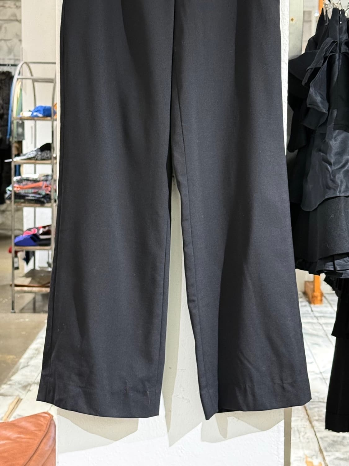 로에베 블랙 폴리 코튼 혼방 스트레이트 팬츠 상품이미지3