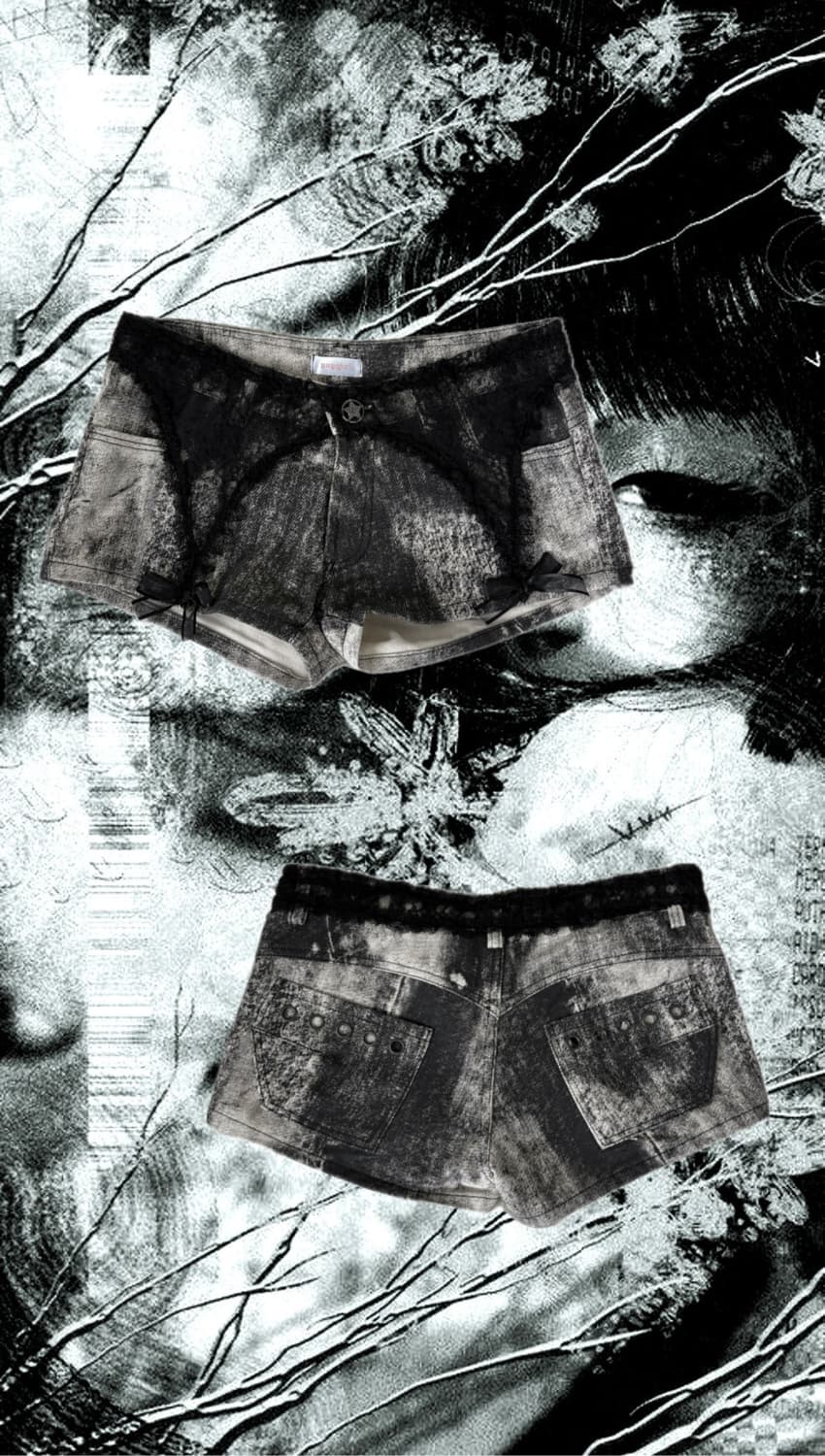 00s goth punk eyelet punch detail pants 상품이미지1