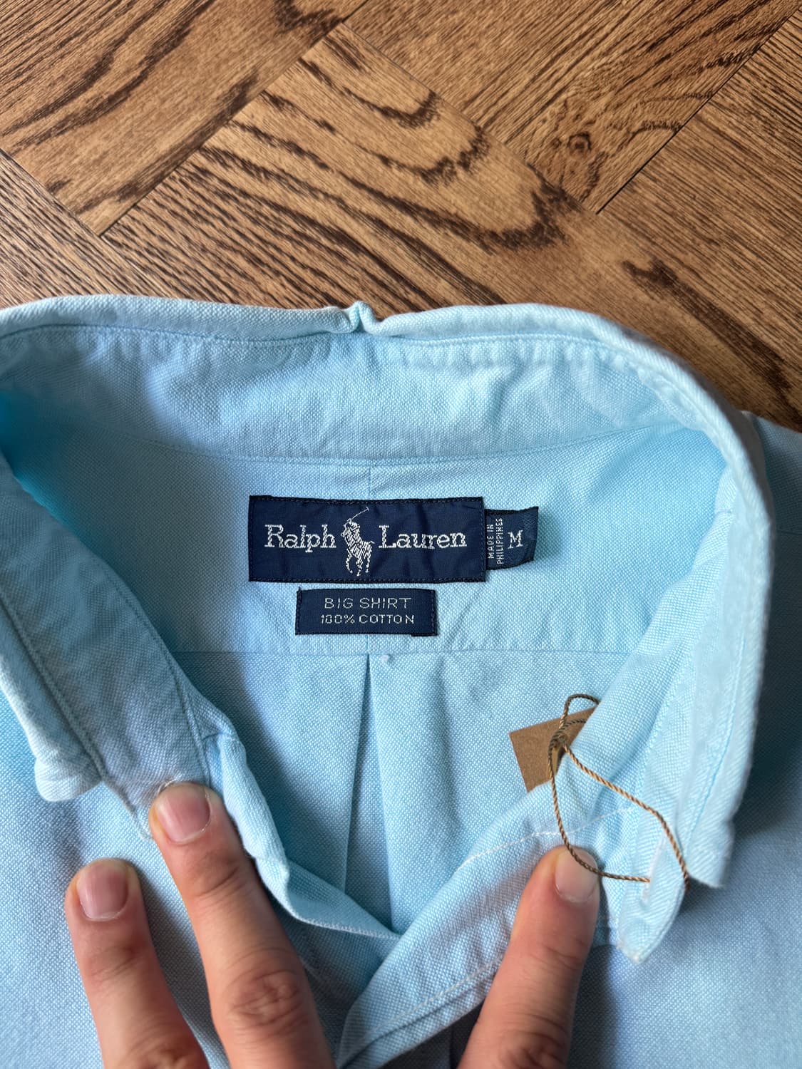 [M]90's 폴로 랄프로렌 Big Shirt 스카이블루 옥스포드 셔츠 상품이미지2