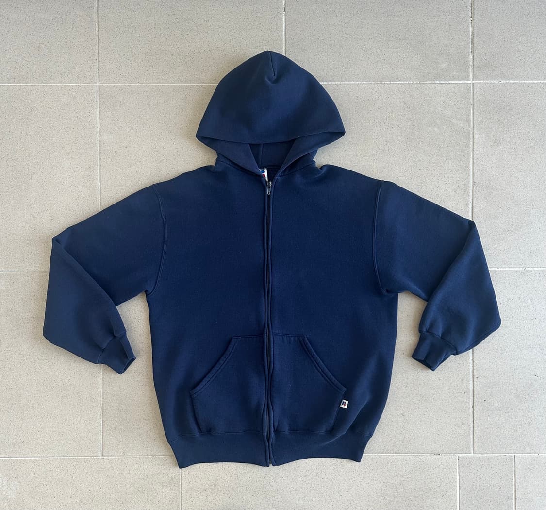 90s 빈티지 러셀 후드집업 네이비 L USA 상품이미지1