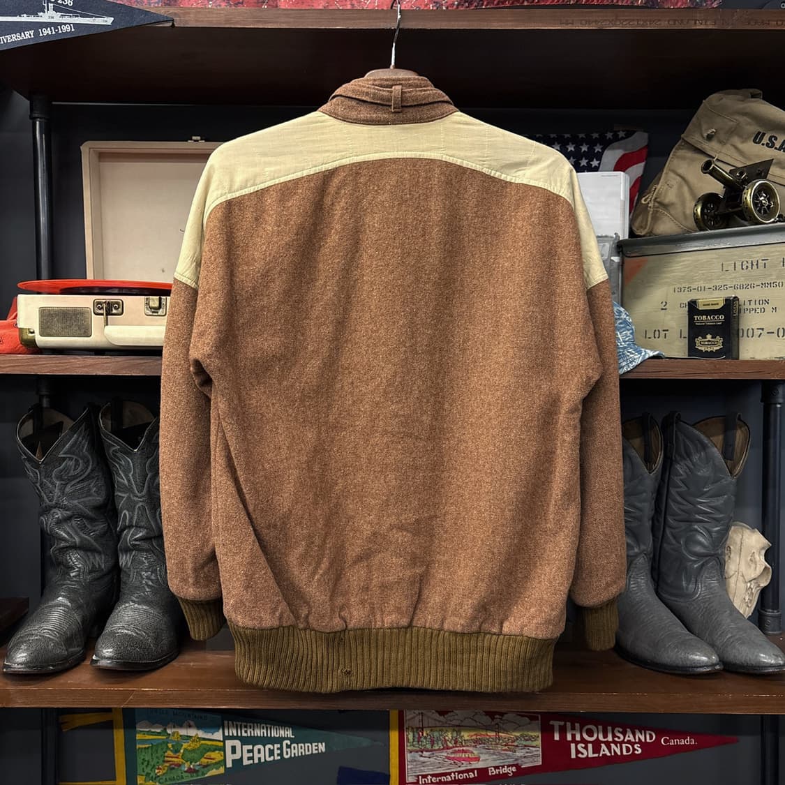 80s 말보로 레저웨어 발렌티노 생산 보카시 울 니트 블루종 N1144 상품이미지2