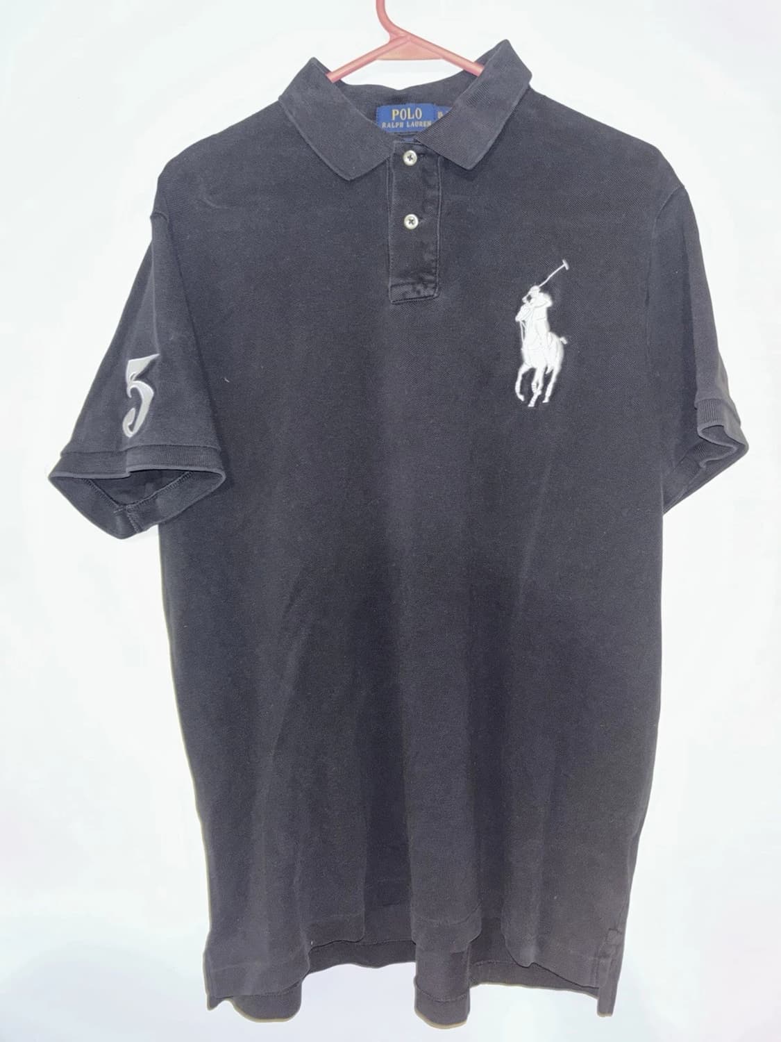 폴로 랄프로렌 빅포니 반팔 카라티 블랙 화이트 상품이미지1