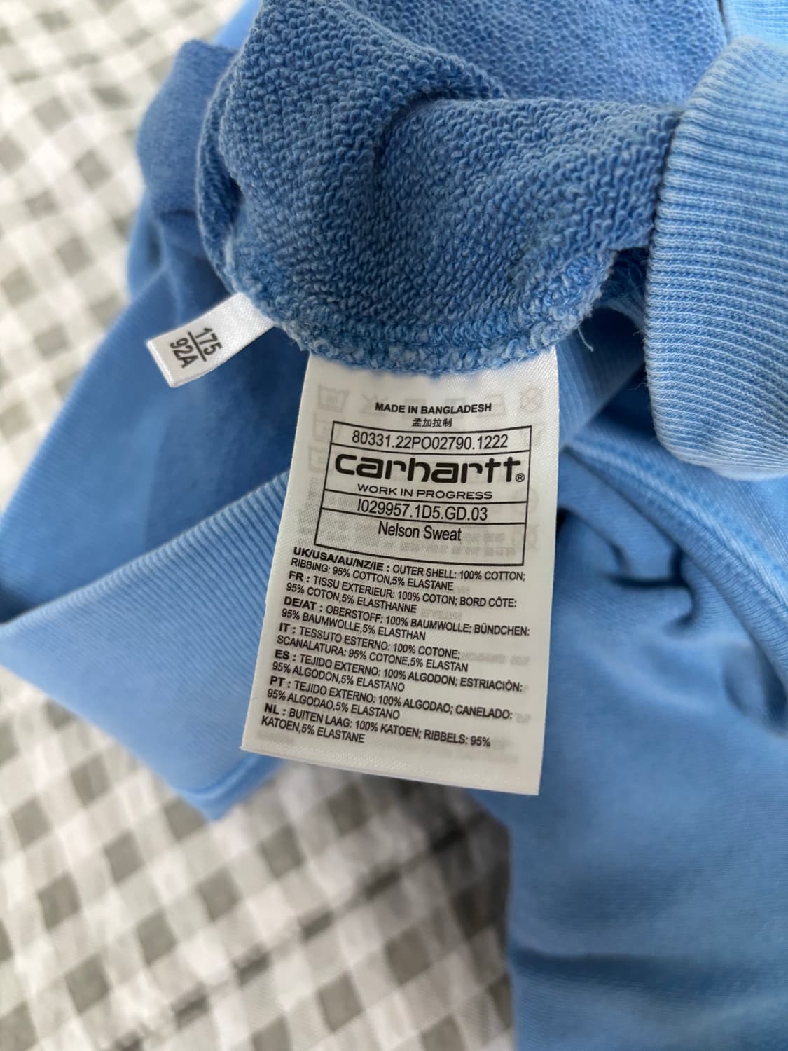 칼하트 맨투맨 블루 M 상품이미지4