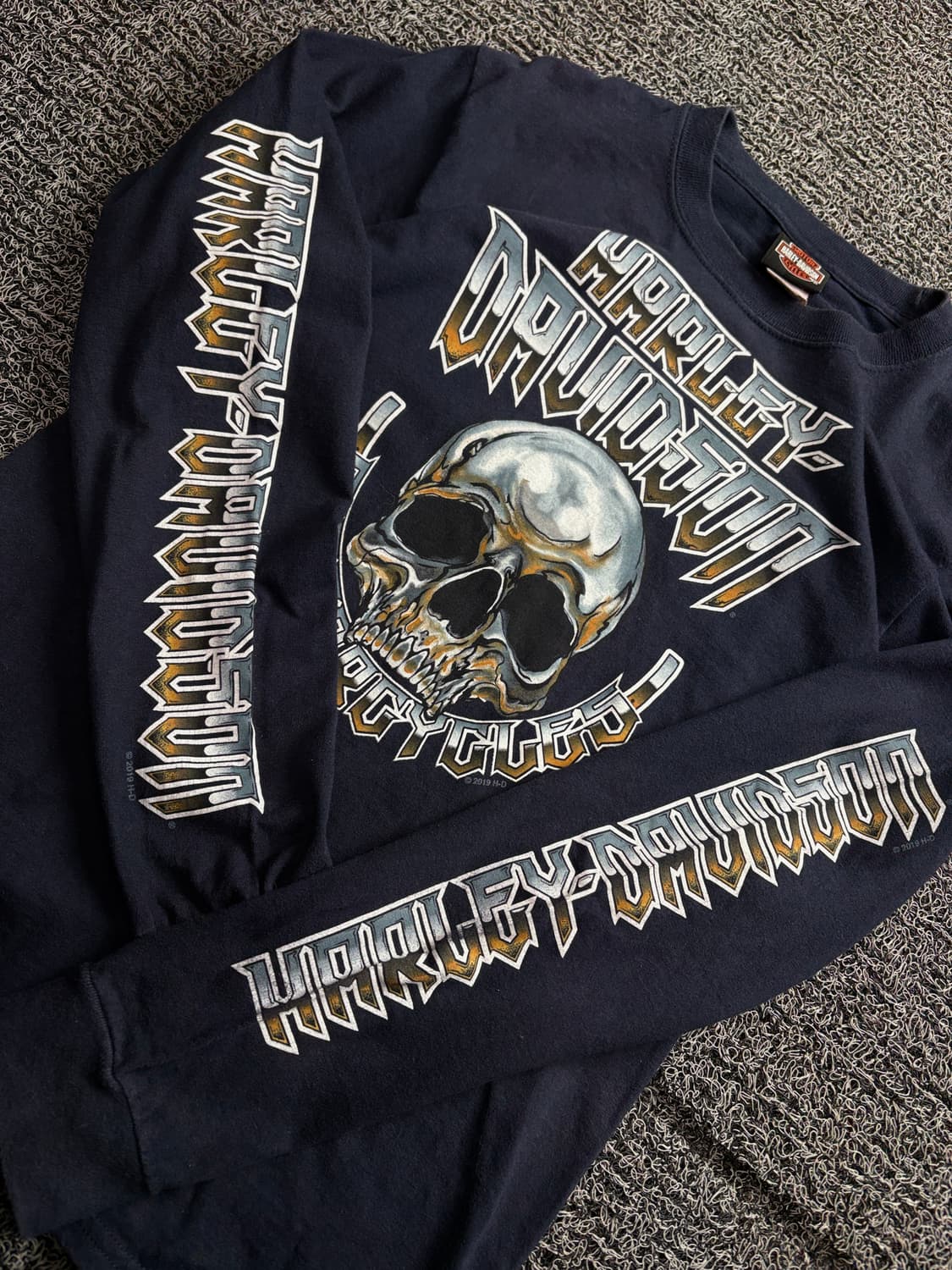 할리데이비슨 스컬 빅로고 사이드라인 롱슬리브 2967 상품이미지3