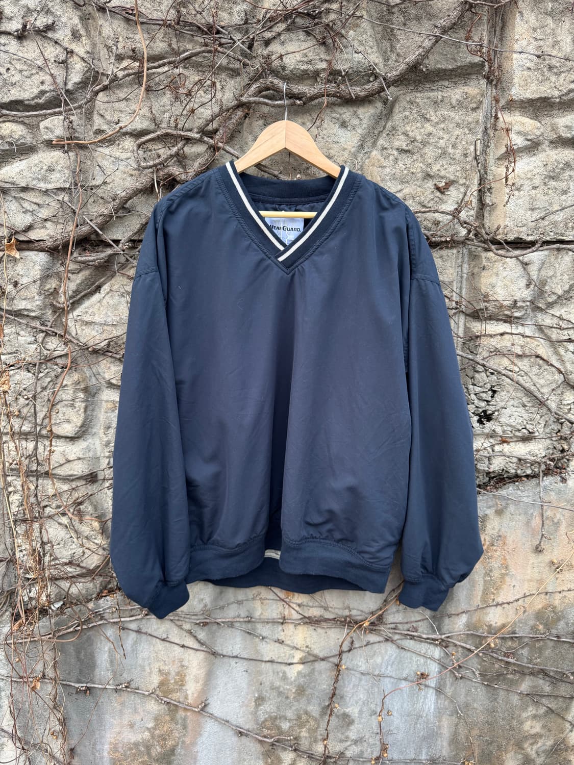 웨어가드 빈티지 스포츠 축구 골프 웜업 져지 바람막이 네이비 상품이미지1