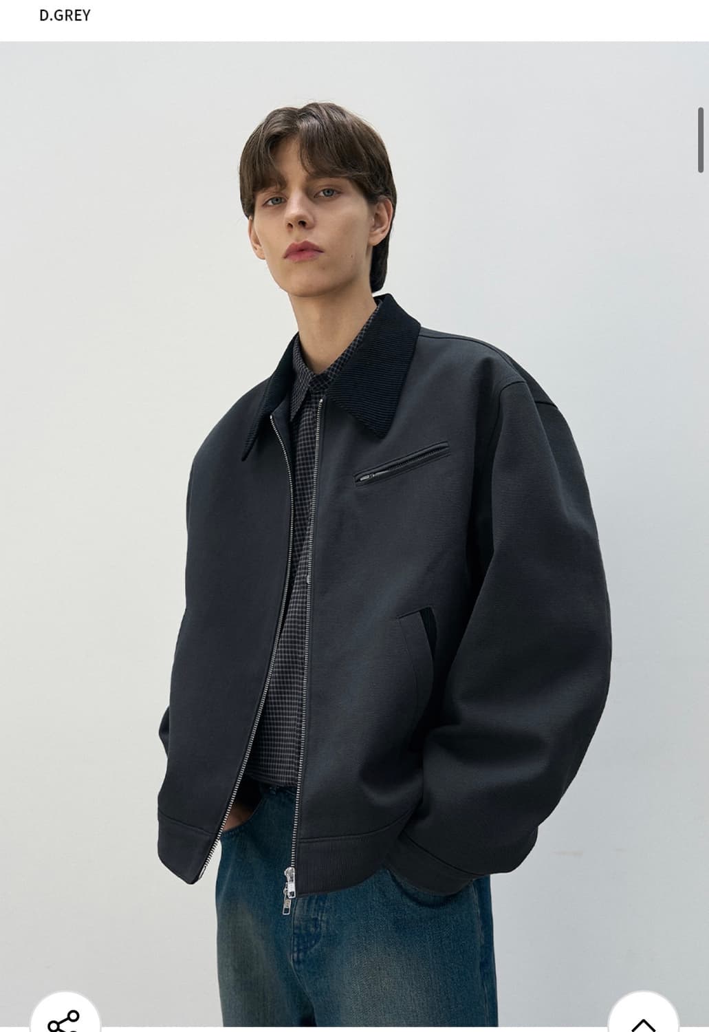 (XL) 드로우핏 콘트라스트 워크 트러커 자켓 [D.GREY] 판매 상품이미지1