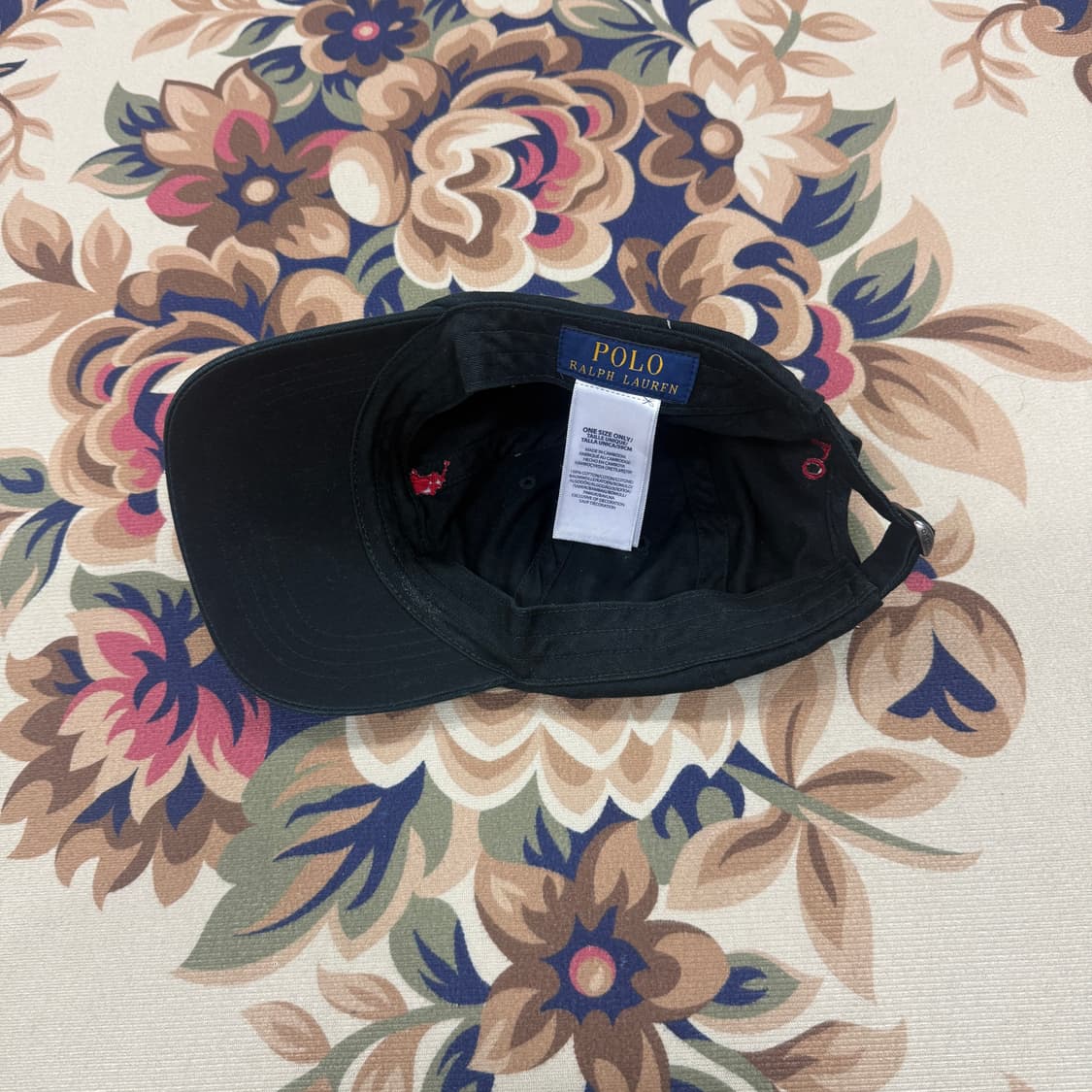 폴로 랄프로렌 베이직로고 볼캡(블랙,검빨) 상품이미지5