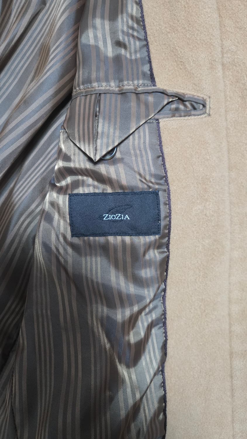 ZIOZIA 남성 베이지 모직 코트, 겨울 코트. 상품이미지5