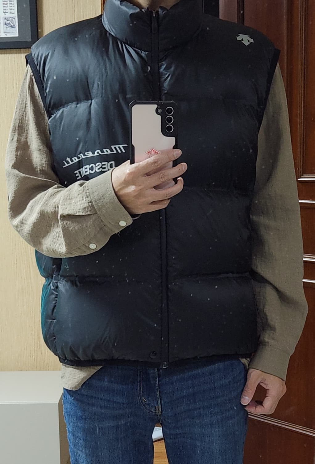 (착샷) 데상트 x 마세라티 구스다운 패딩 베스트 상품이미지8