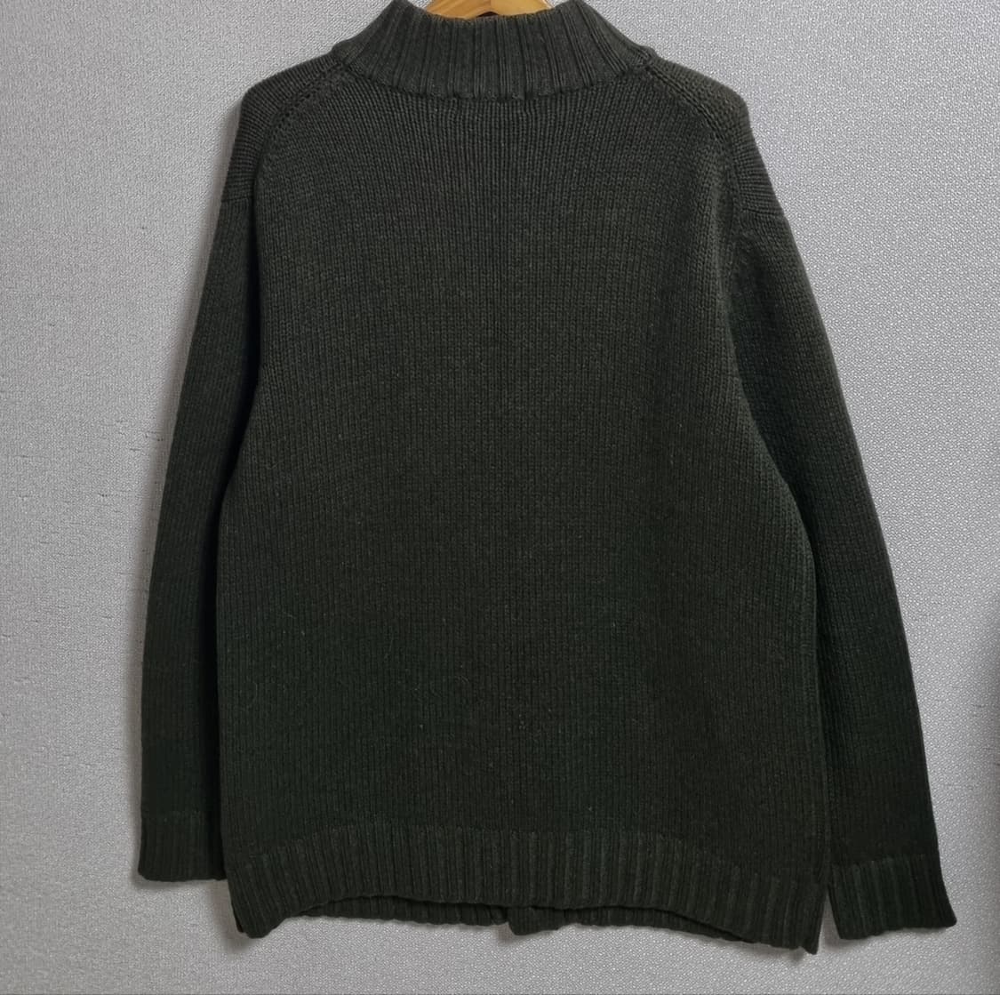 L (100) 빈폴 다크카키 꽈배기 니트 가디건 상품이미지2