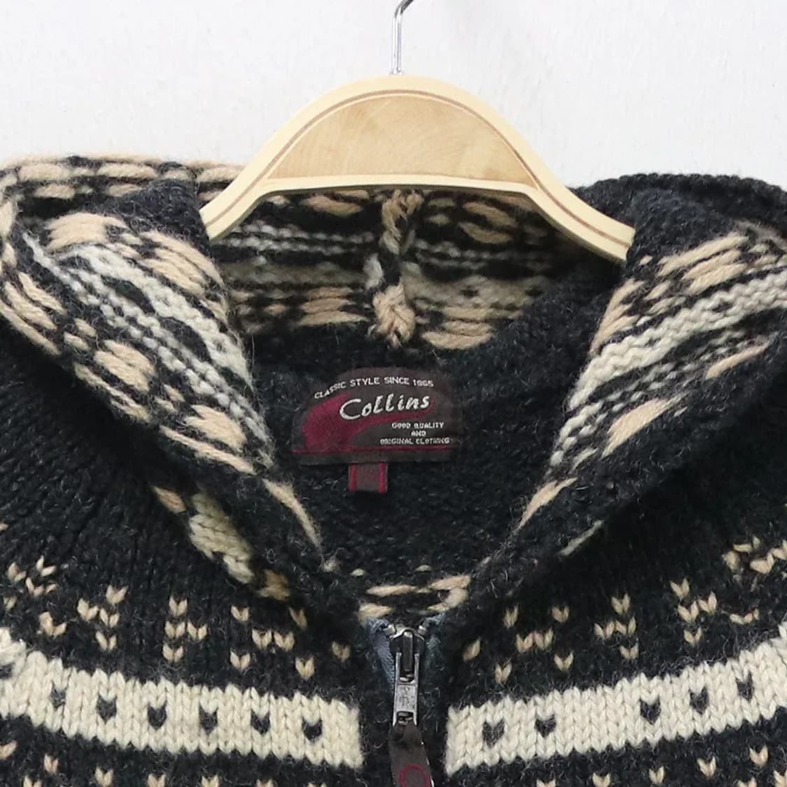 COLLINS 노르딕 후드 울 니트 집업 61766 상품이미지3