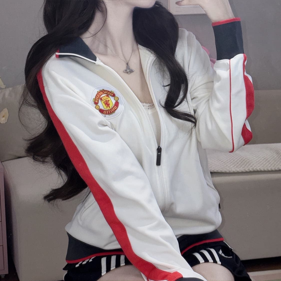 🐰나이키 화이트 맨유 유일 매물 빅로고 트랙탑 져지❤️ 상품이미지2