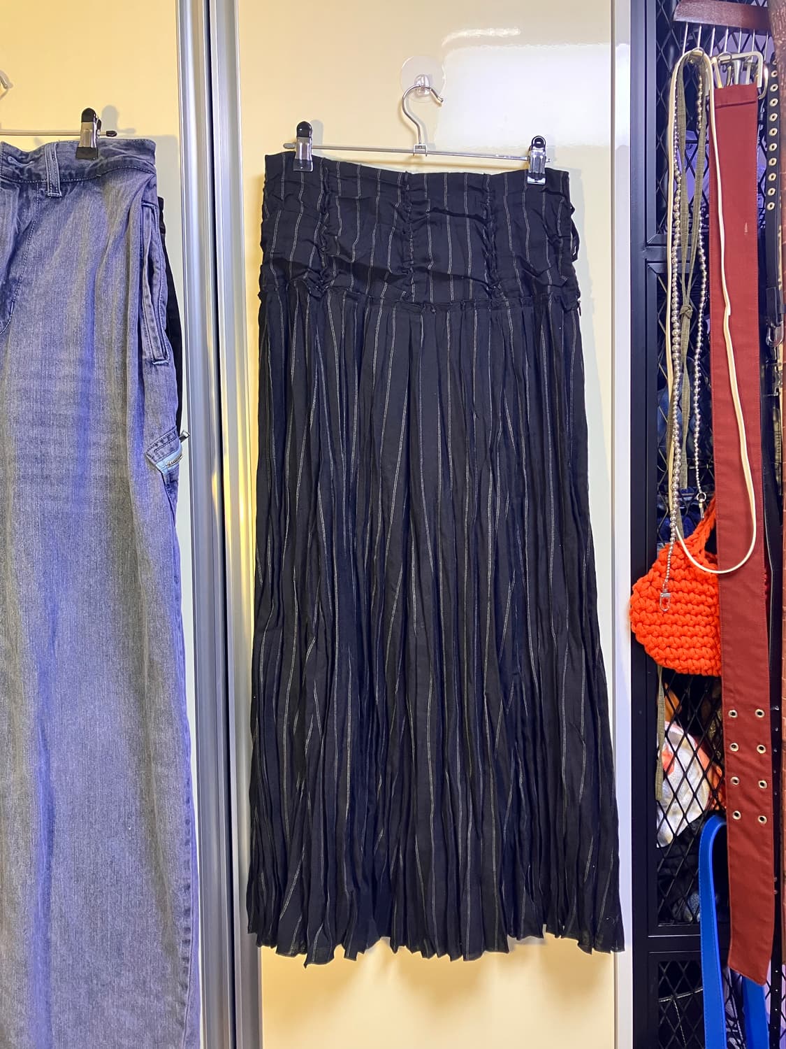 빈티지 셔링 롱스커트 상품이미지3