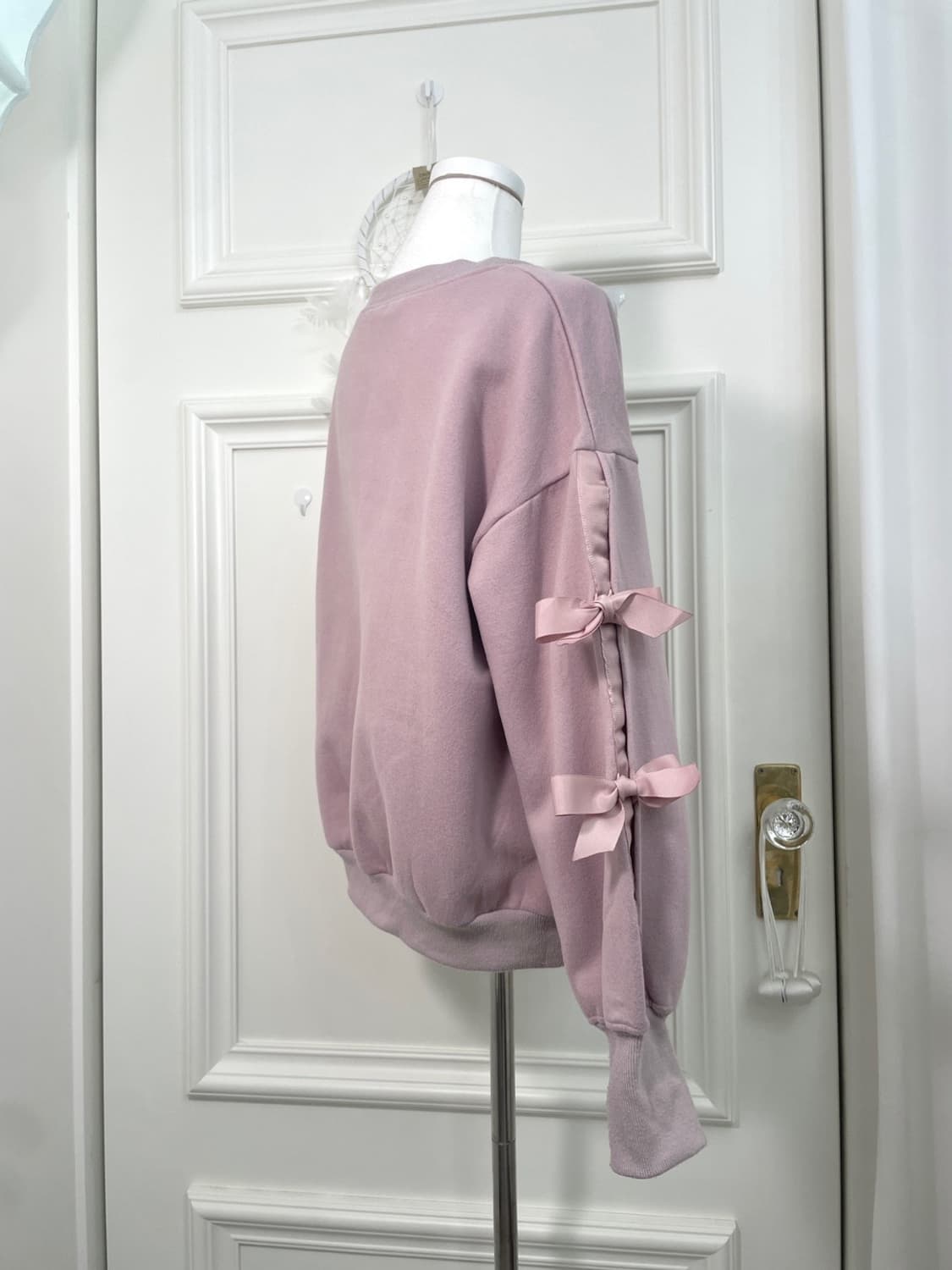 indipink side bow fleeced sweatshirts 상품이미지7