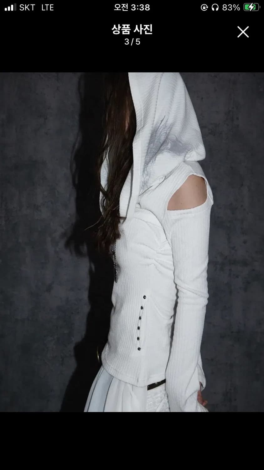 [테스트메커니즘 더블 펀치 스윙 컬러 니트 후드 탑 오프숄더] 상품이미지3