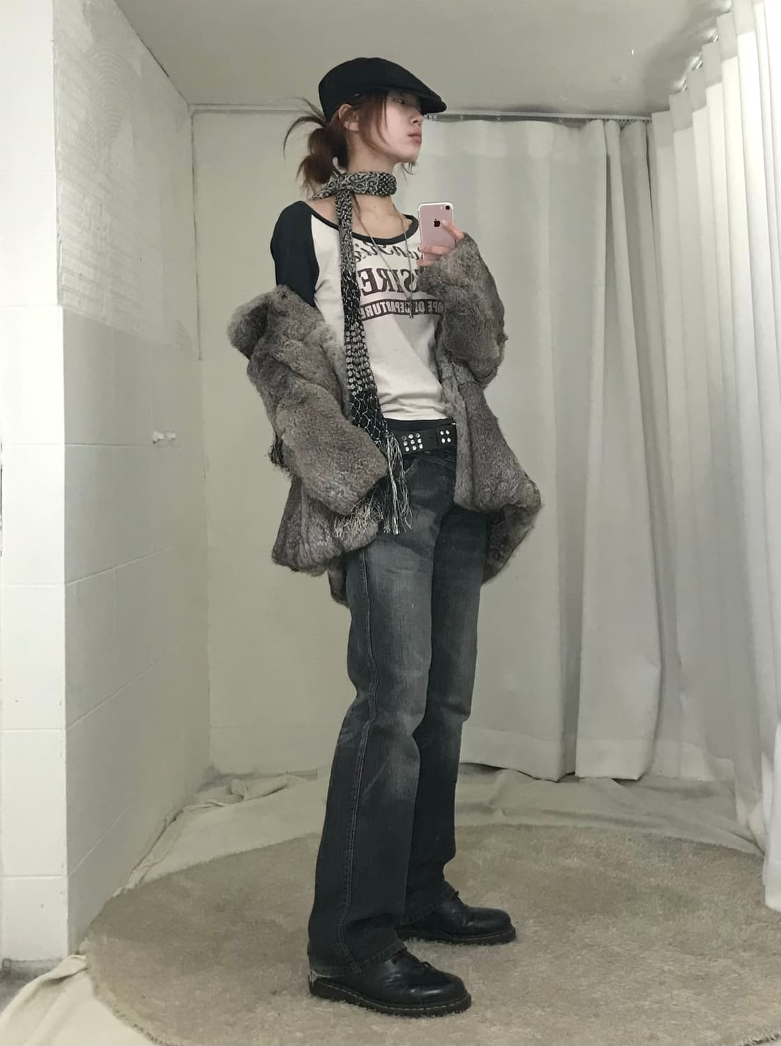 빈티지 에드윈 펑크 스트릿 퍼자켓 코디 세트 상품이미지2