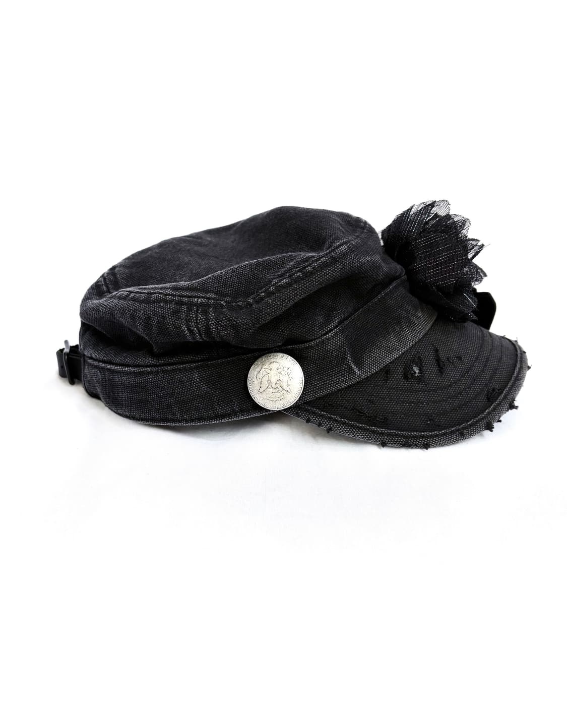 Custom🐾)Dark-washing net flower cap 상품이미지2