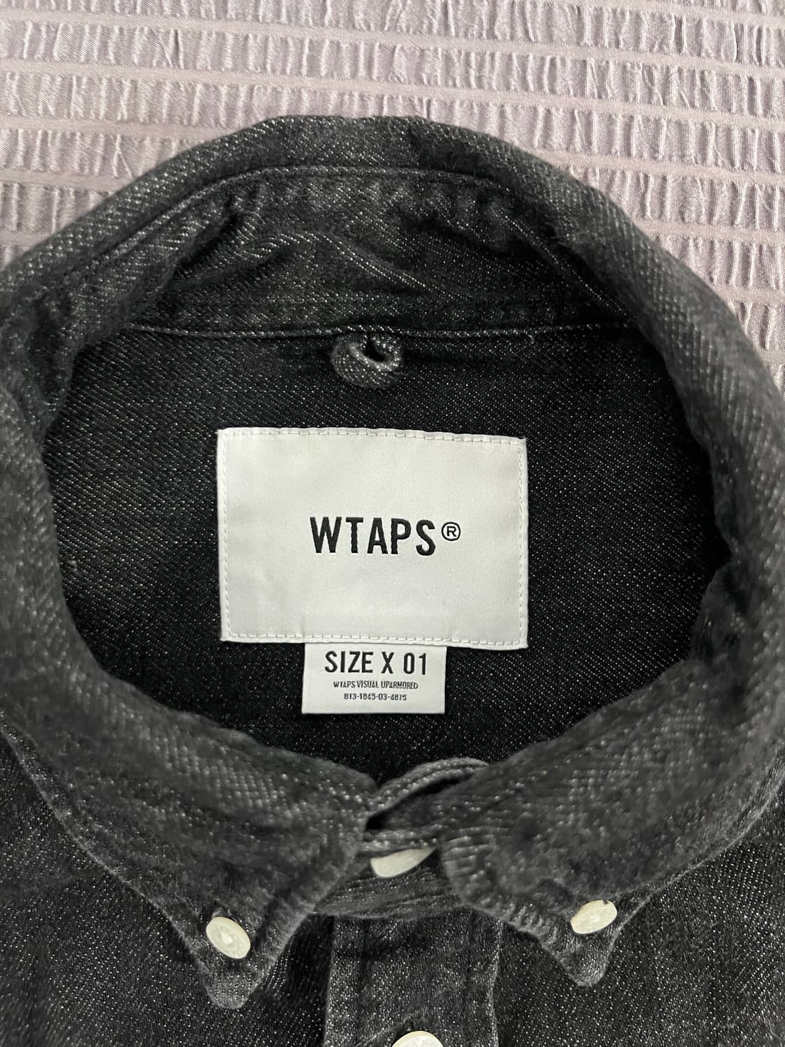 더블탭스 23FW BD 04 데님 셔츠 블랙 01 상품이미지6