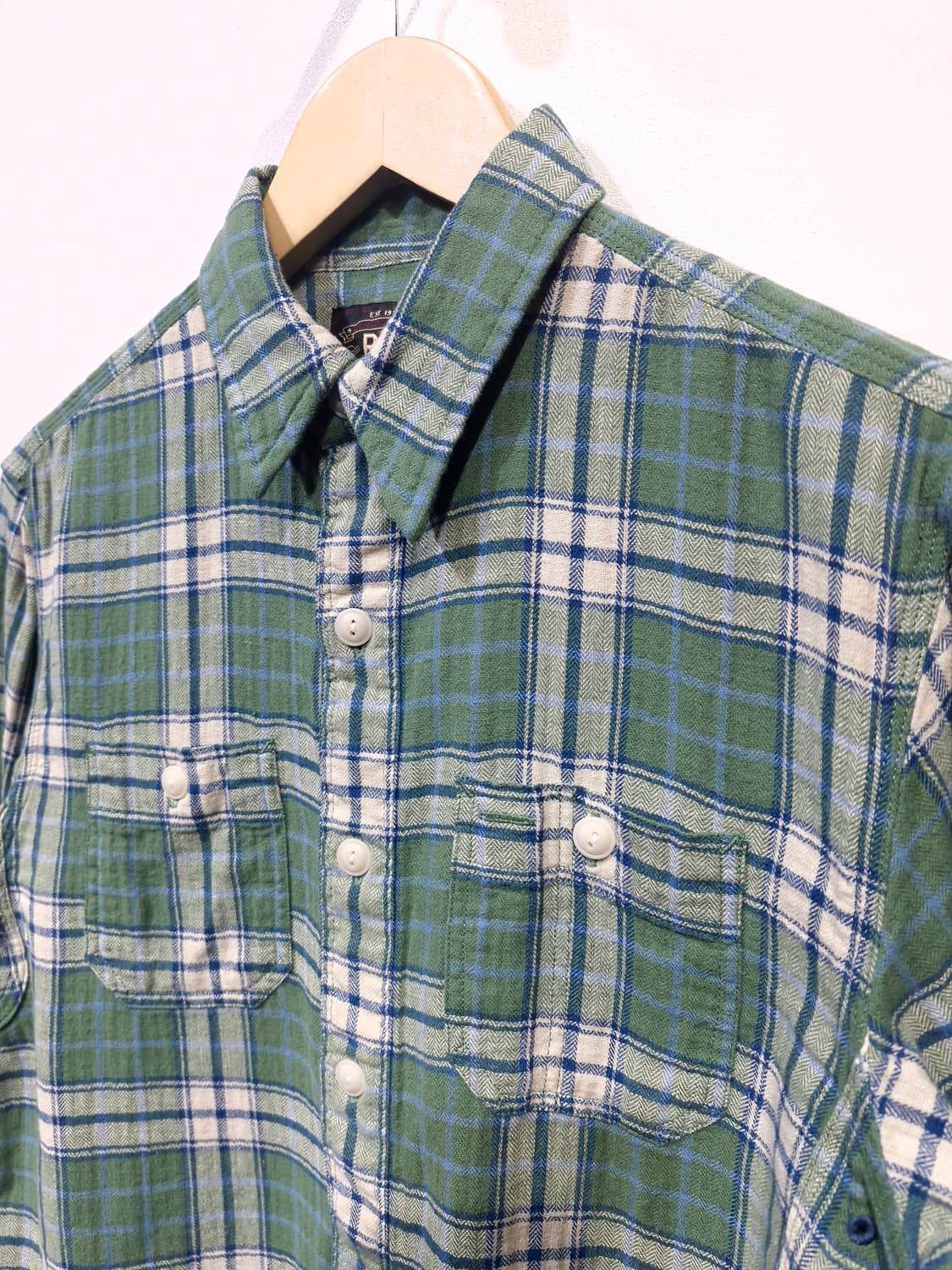 [새상품]RRL더블알엘 워크셔츠 그린체크 상품이미지3