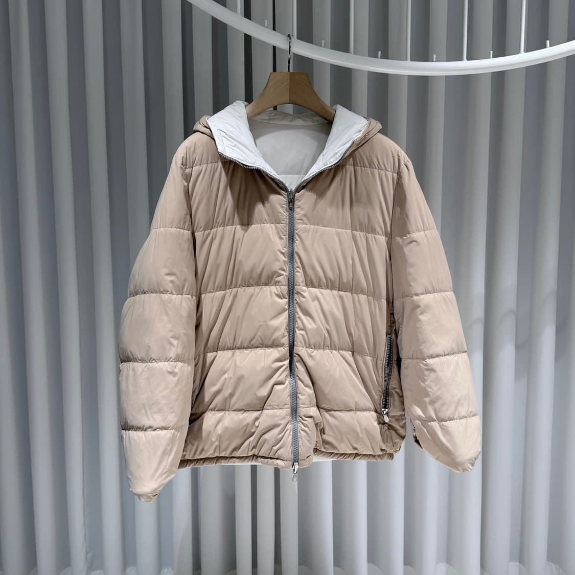 (B/L) / 브루넬로 쿠치넬리 리버시블 다운 패딩 자켓 화이트 브라운 상품이미지6