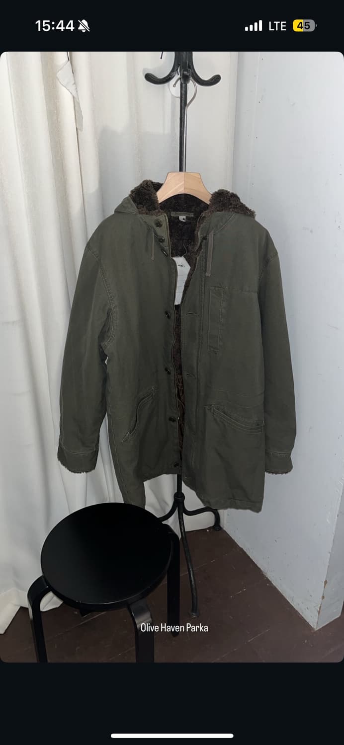 유니클로 올리브 파카 후드 야상 상품이미지1