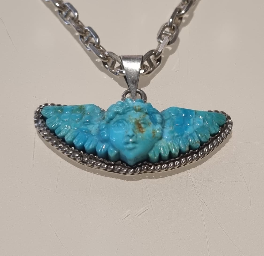 천사 터키석 실버 펜던트 나바호 웨스턴 네이티브아메리칸주얼리 인디언주얼리 상품이미지1