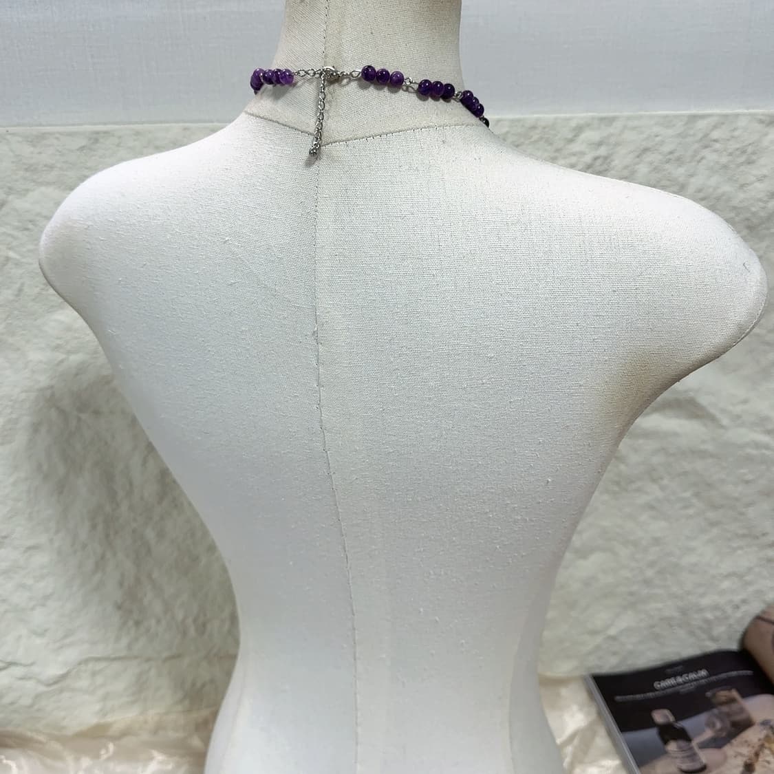 빈티지  자수정 꽃 쉘 담수진주 목걸이 상품이미지3