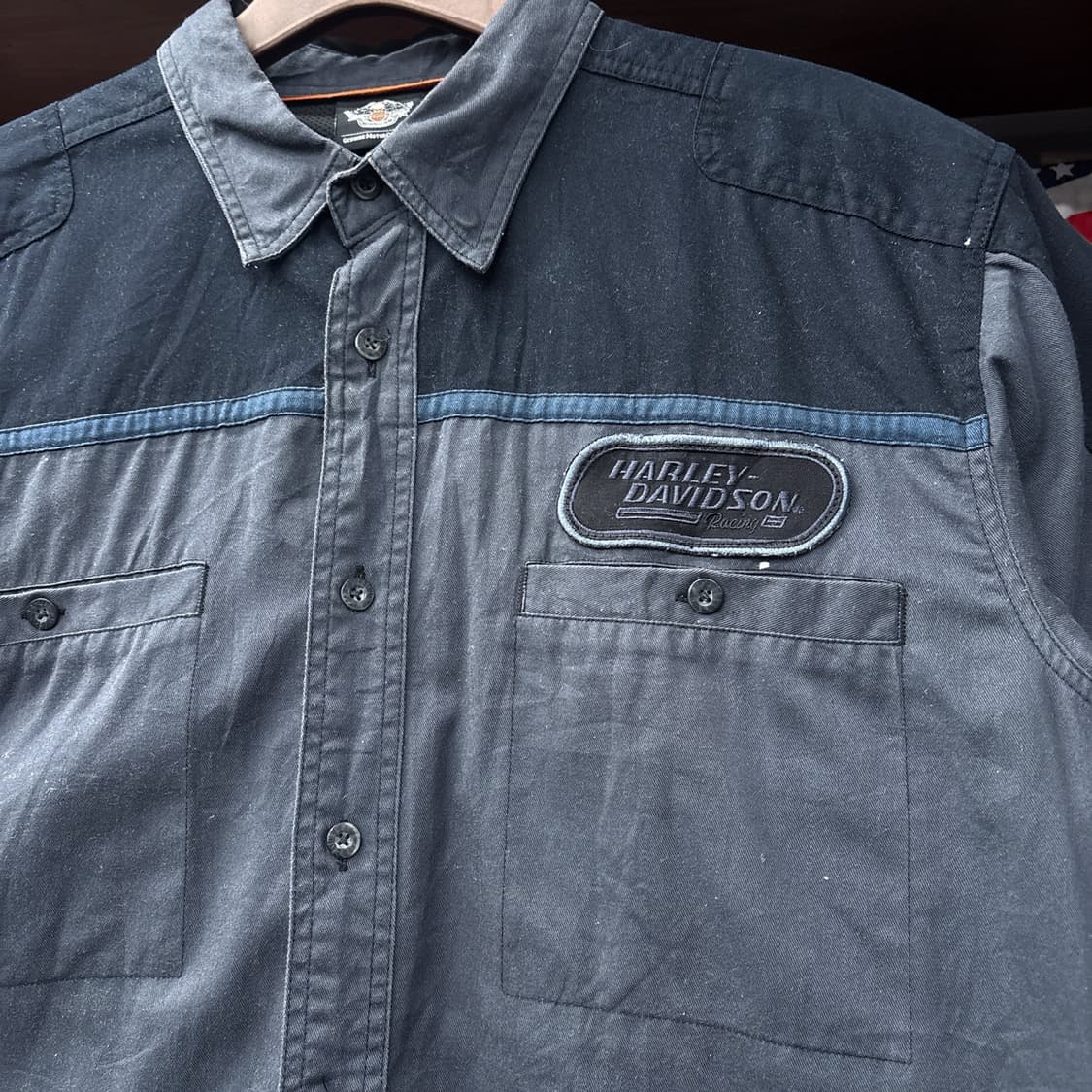 할리데이비슨 레이싱 퍼포먼스 라인 #1 패치워크 반팔셔츠 N1070  상품이미지3