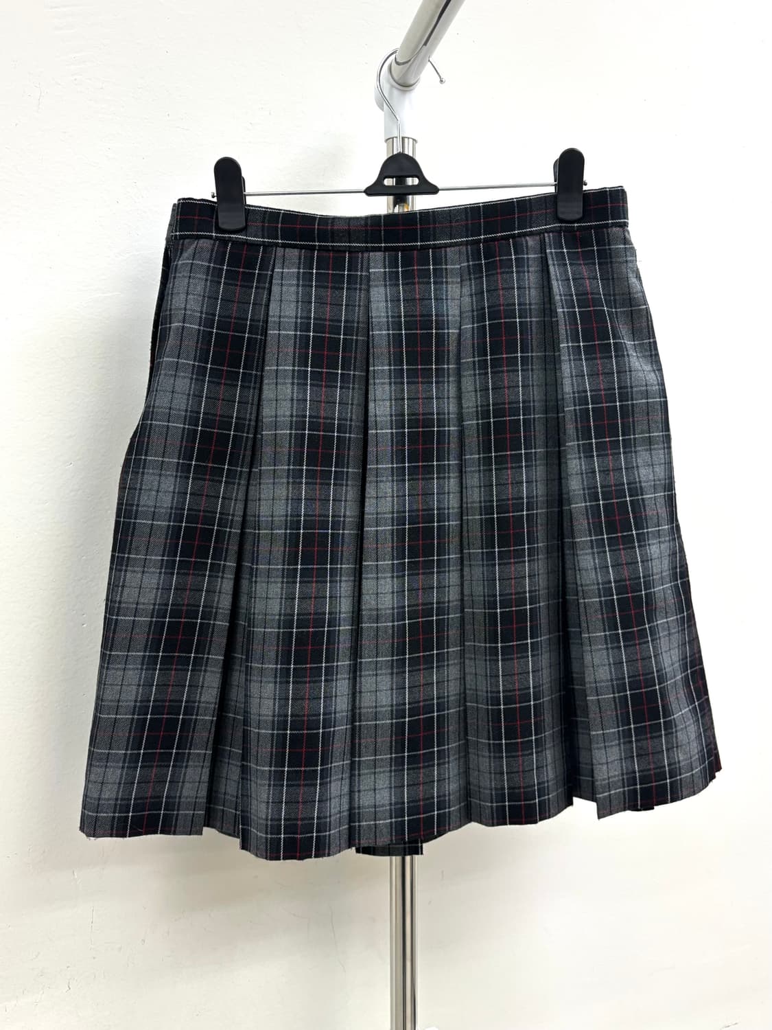 빈티지 그레이 플리츠 체크 스커트 상품이미지6