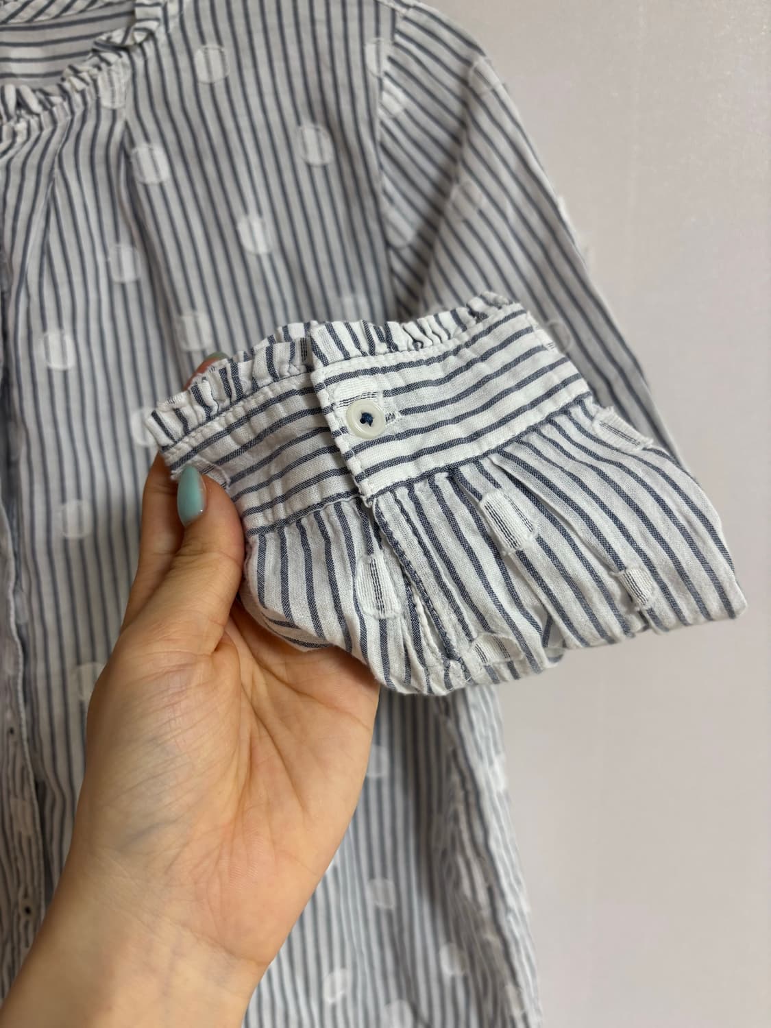 빈티지) 도트 스트라이프 7부 블라우스 상품이미지2