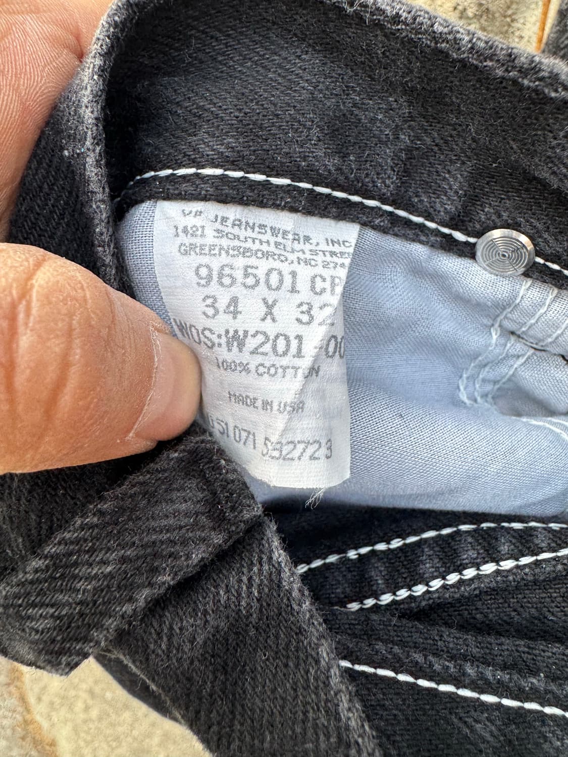 90s 랭글러 빈티지 96501cb 블랙 데님 팬츠 블랙진 상품이미지7