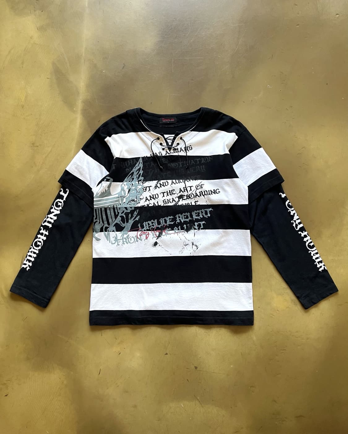 90-00s Tony Hawk Lace-up Layered Sleeve 상품이미지4