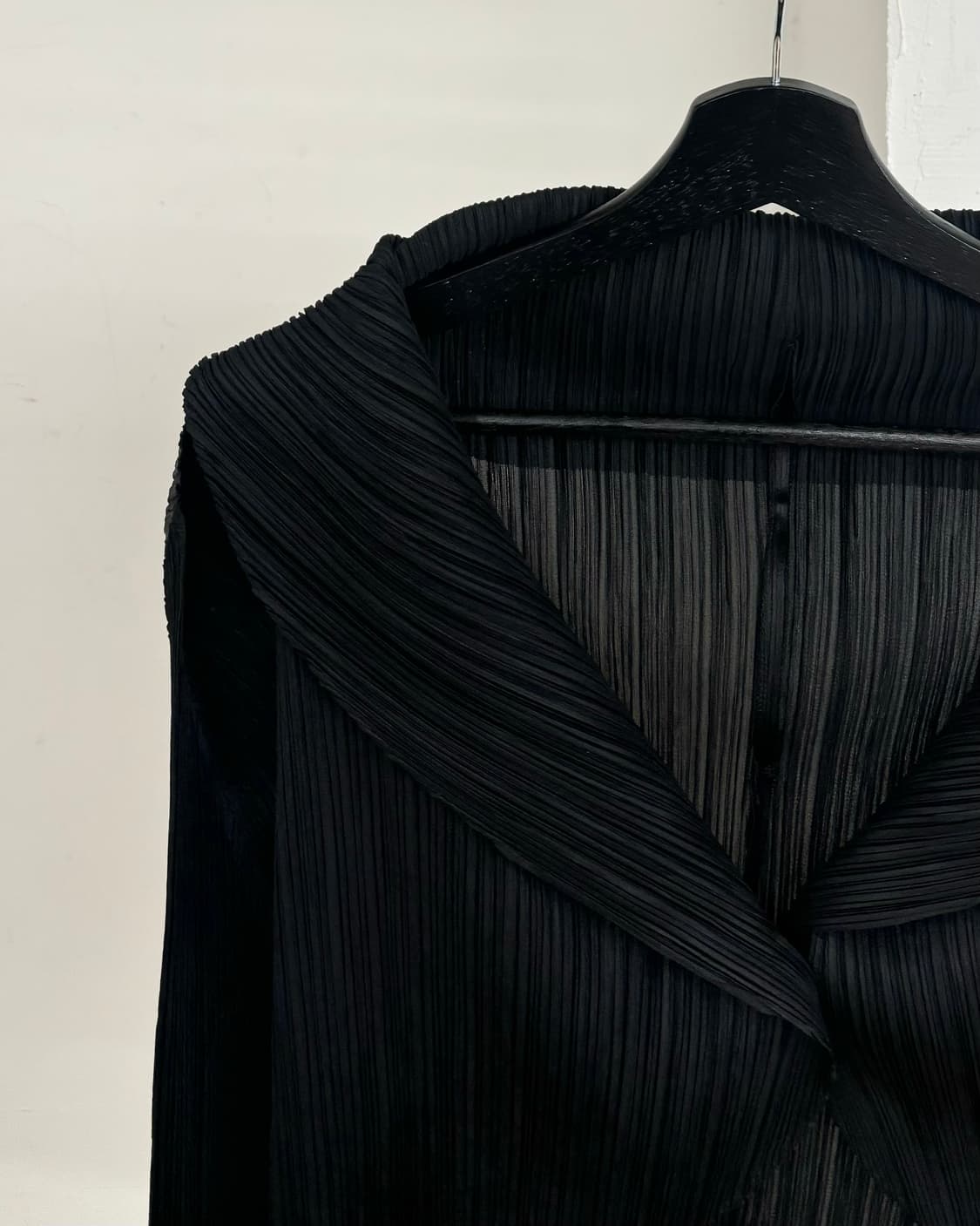 플리츠 플리즈 블랙 숄 카라 플리츠 가디건 상품이미지3