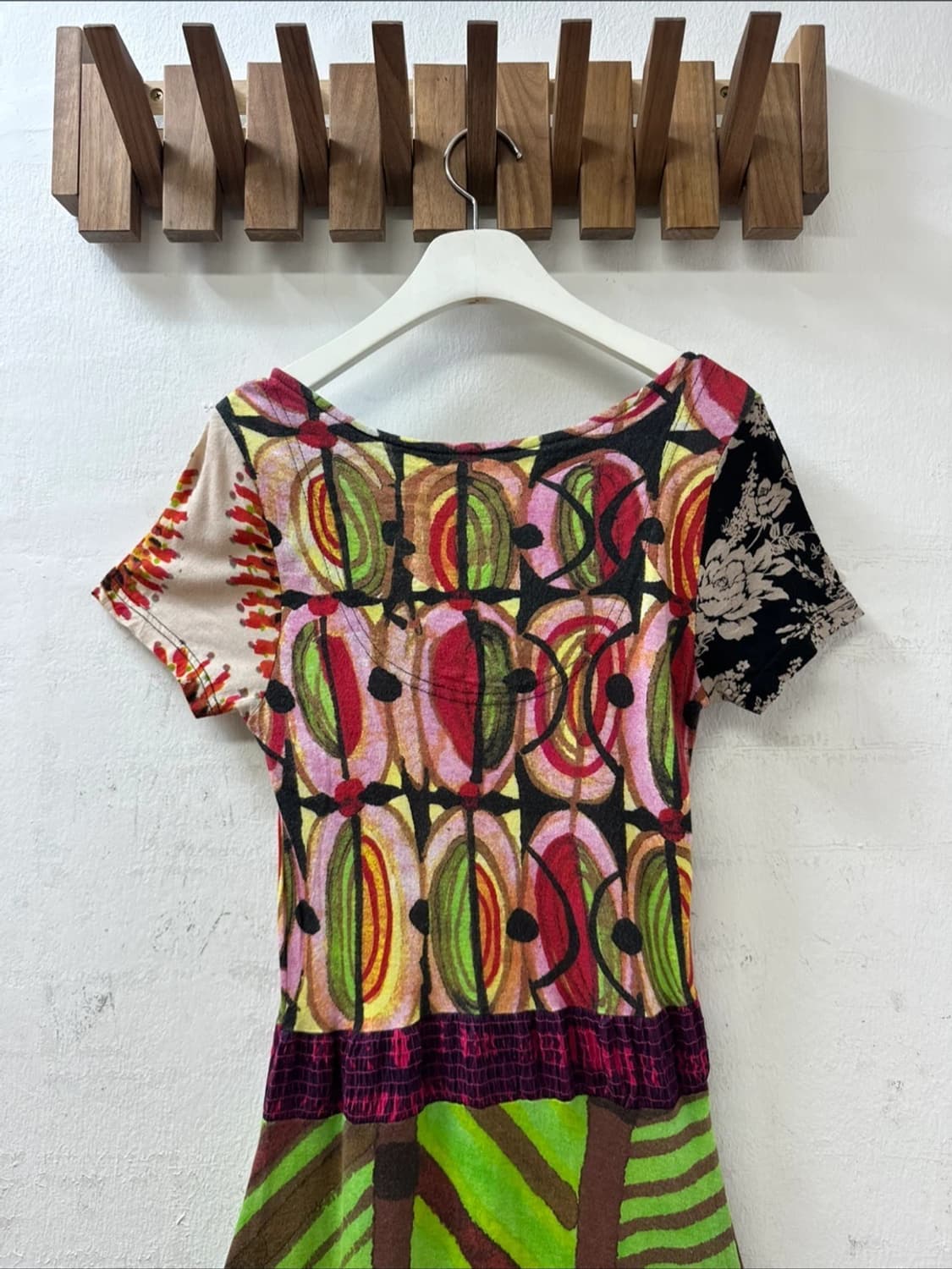 데시구알 Desigual 에스닉 패턴 패치워크 반팔 원피스 상품이미지7