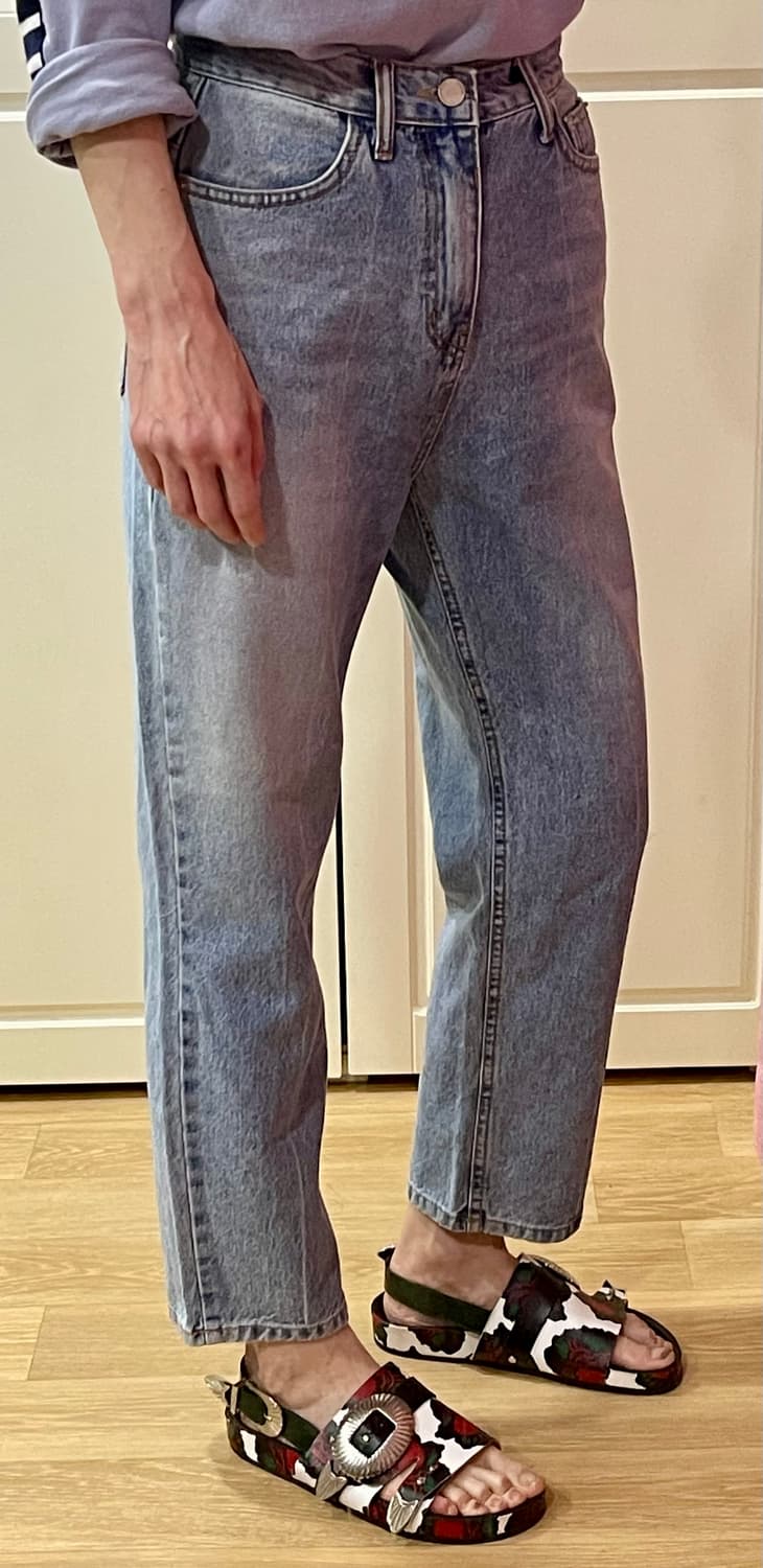 LONDON FLAT 런던플랏 빈티지 연청 하이웨스트 크롭데님/ M 상품이미지8