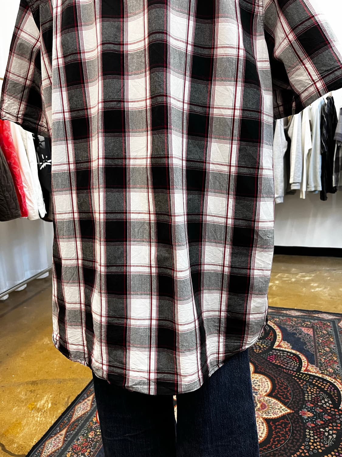 칼하트 코튼 체크 반팔 셔츠 블랙/레드 상품이미지7