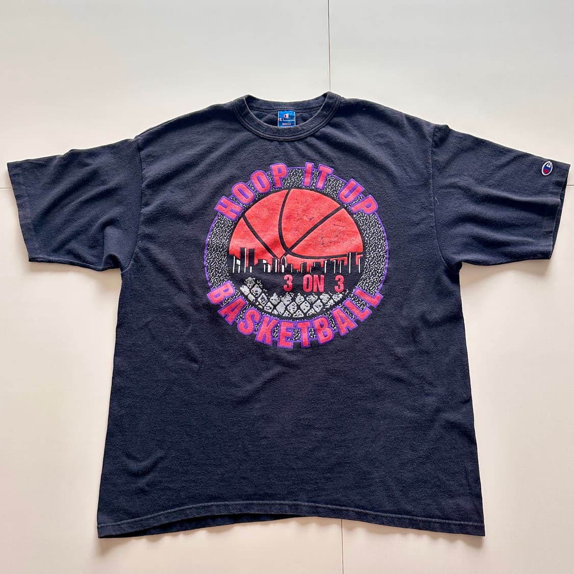 90년대 미국 생산 챔피언 빈티지 반팔티 HOOP IT UP XL 상품이미지1