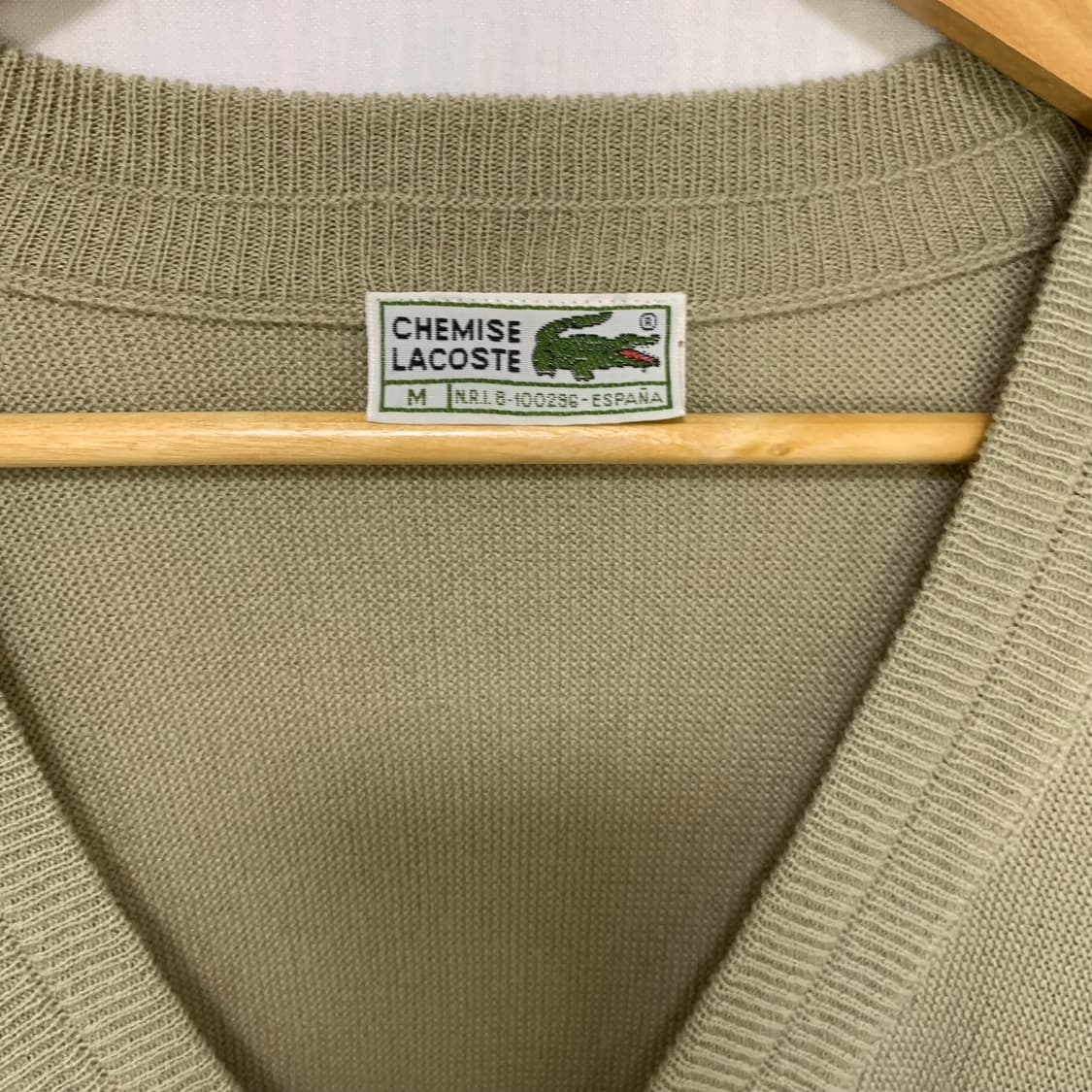 라코스테 루즈핏 브이넥 버튼 가디건 카키 베이지 남성 M 상품이미지5