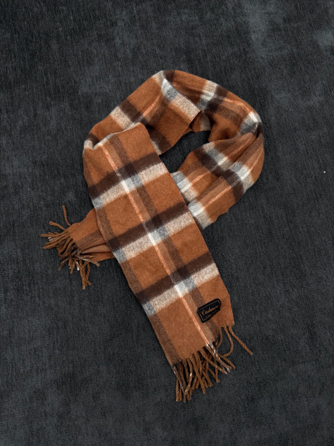 빈티지 캐시미어 체크 머플러 상품이미지1
