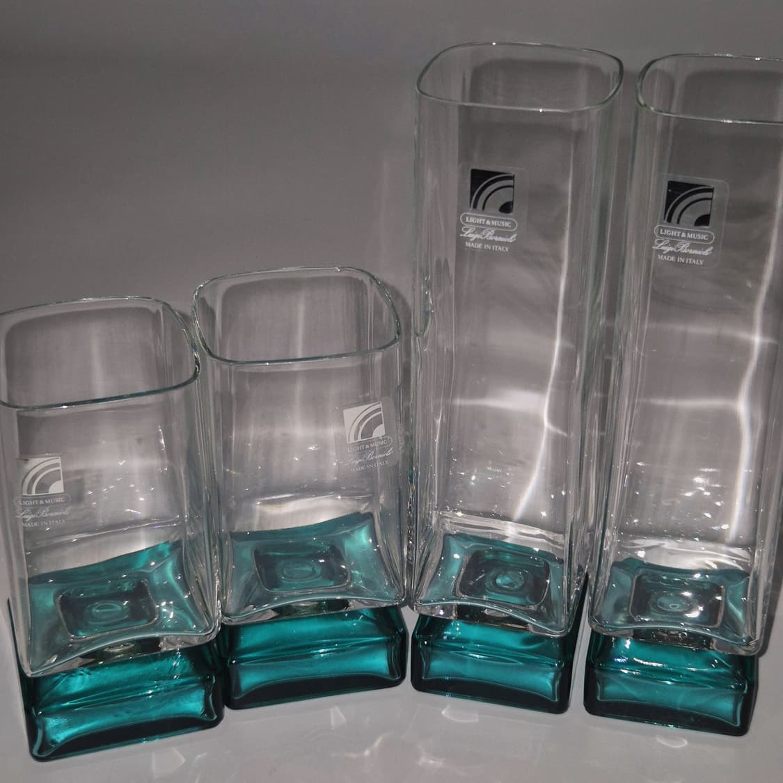 90s 이탈리아 루이지 에메랄드 스퀘어 잔 1p 상품이미지6