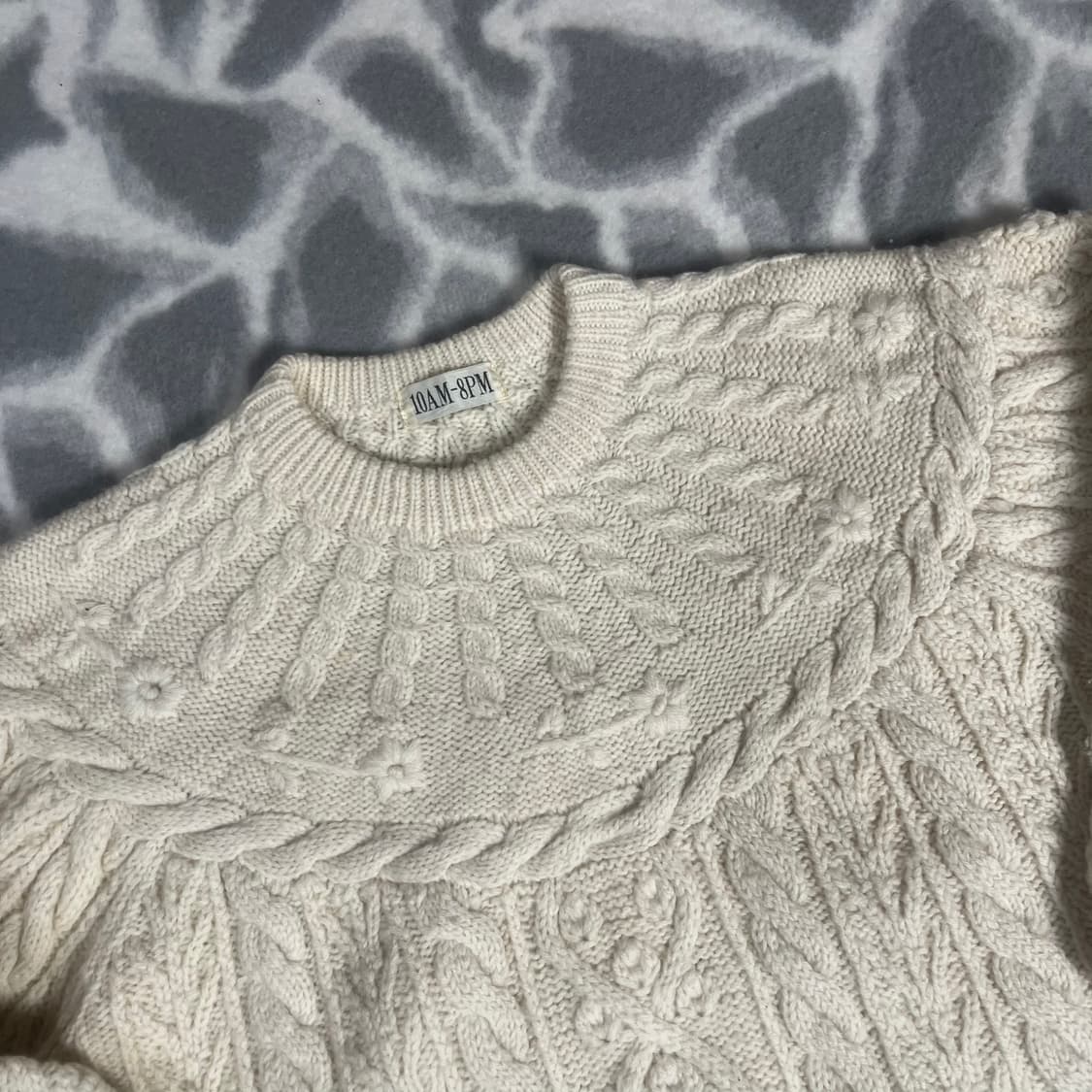 [JPN] 아란 플라워 울 헤비니트 상품이미지2