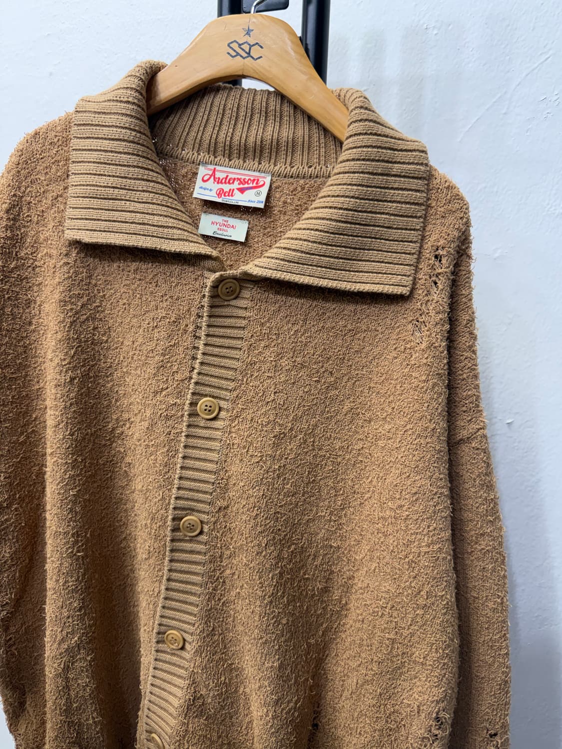 정품) 앤더슨벨 더현대 오버핏 부클 가디건 M 상품이미지3