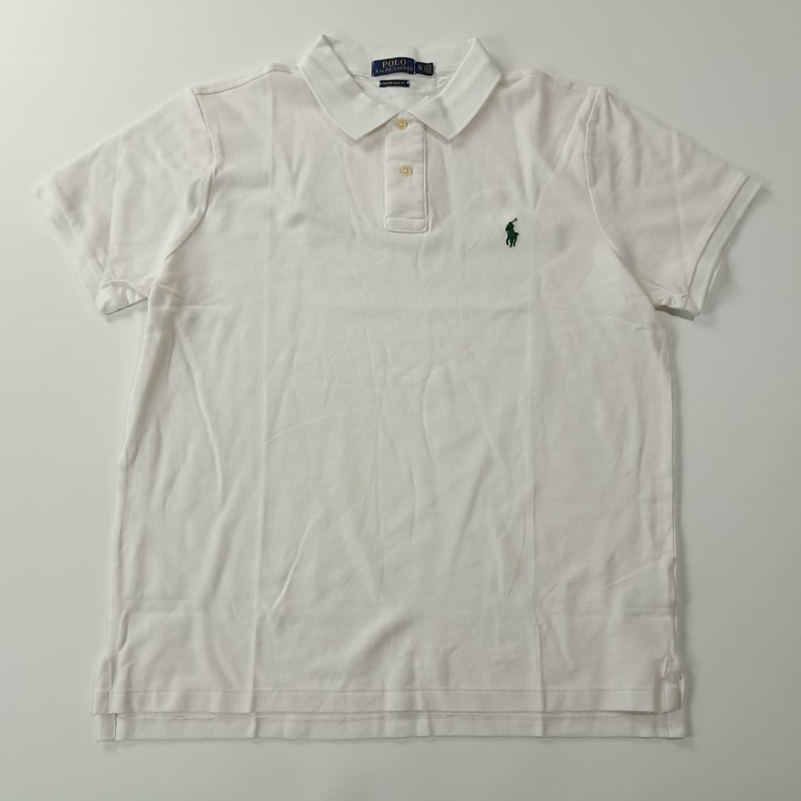 CK178 XL 폴로 00s 그린포니 화이트 반팔 메쉬 카라 티셔츠 상품이미지1